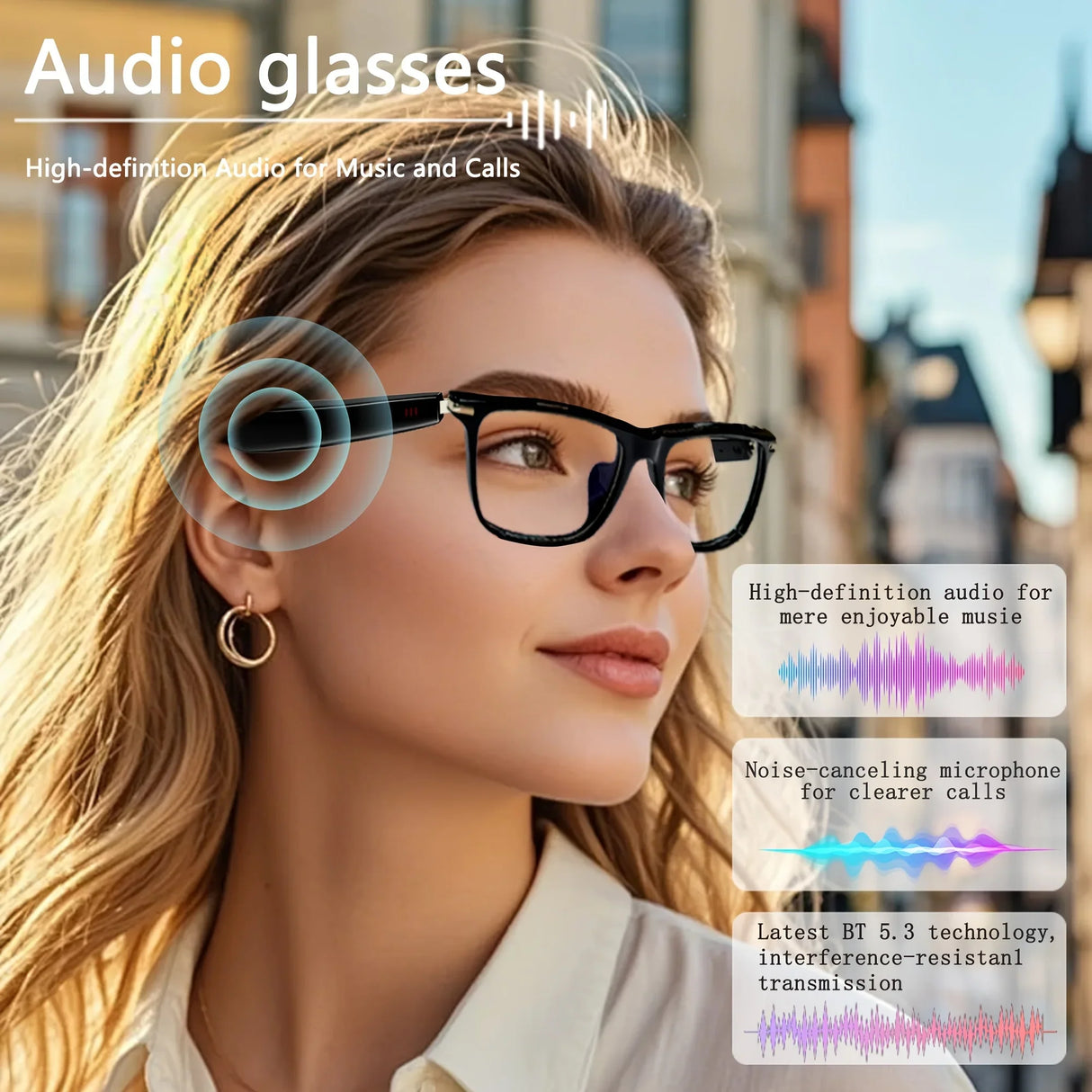 AI Translation Smart Glasses Photochromic Lenses Real Time 160+ Languages