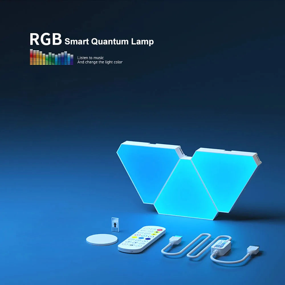 RGB Quantum LED Wall Lamp – Smart Rhythm Pickup Light for Bedroom & Gaming Setup