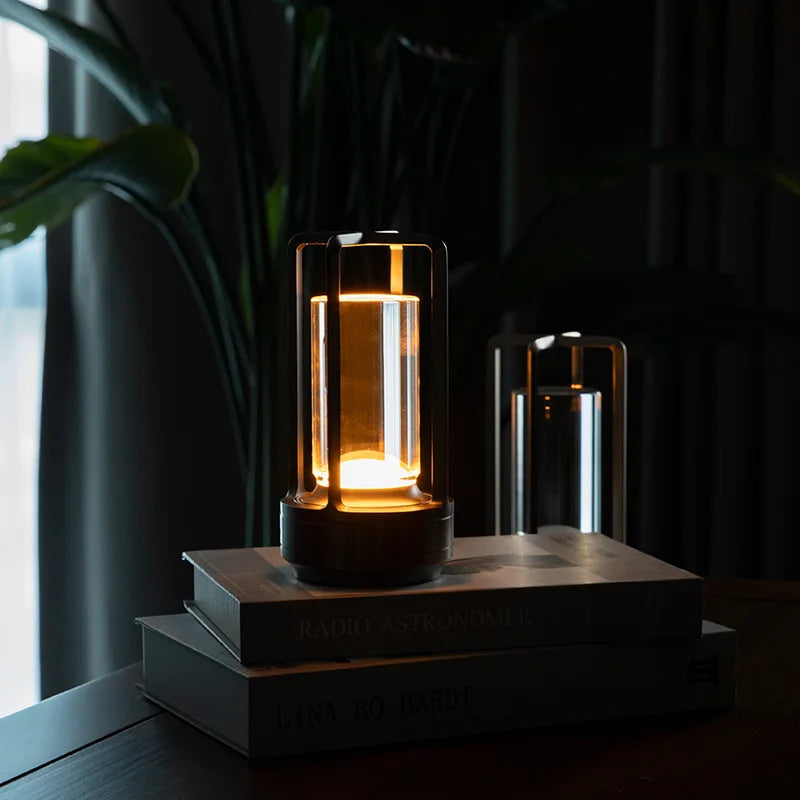 LED Rechargeable Touch Table Lamp Crystal Aluminum Night Light for Home & Restaurant