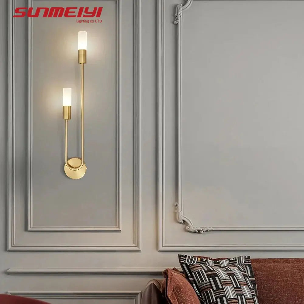 Luxury LED Wall Light Gold Black Nordic Modern Lamp for Bedroom Living Room