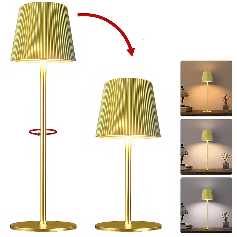 Wireless LED Table Lamp Rechargeable Touch Adjustable Night Light for Bedroom