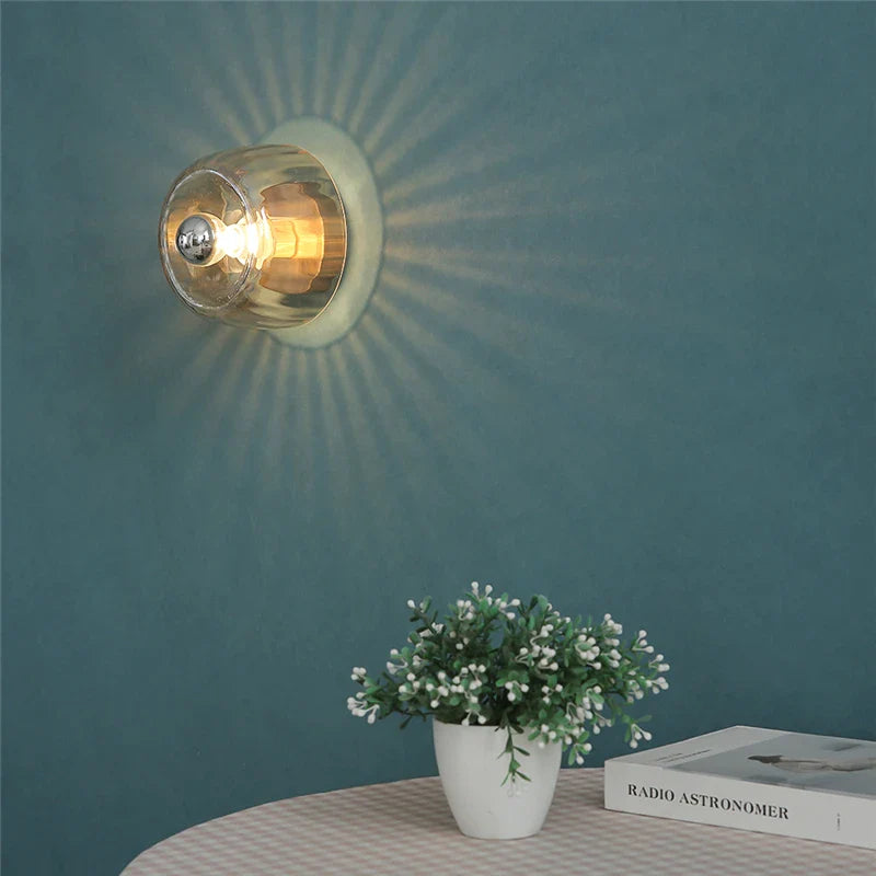 LED Bauhaus Glass Wall Lamp Nordic Retro Modern Living Room Hallway Light