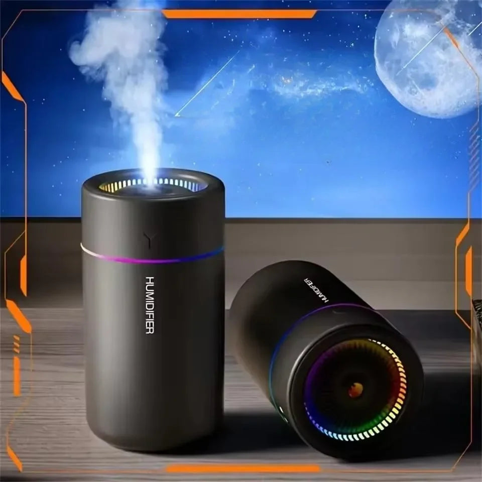 Car Air Humidifier 280ml Aroma Diffuser Essential Oil Mist with Colorful LED Light