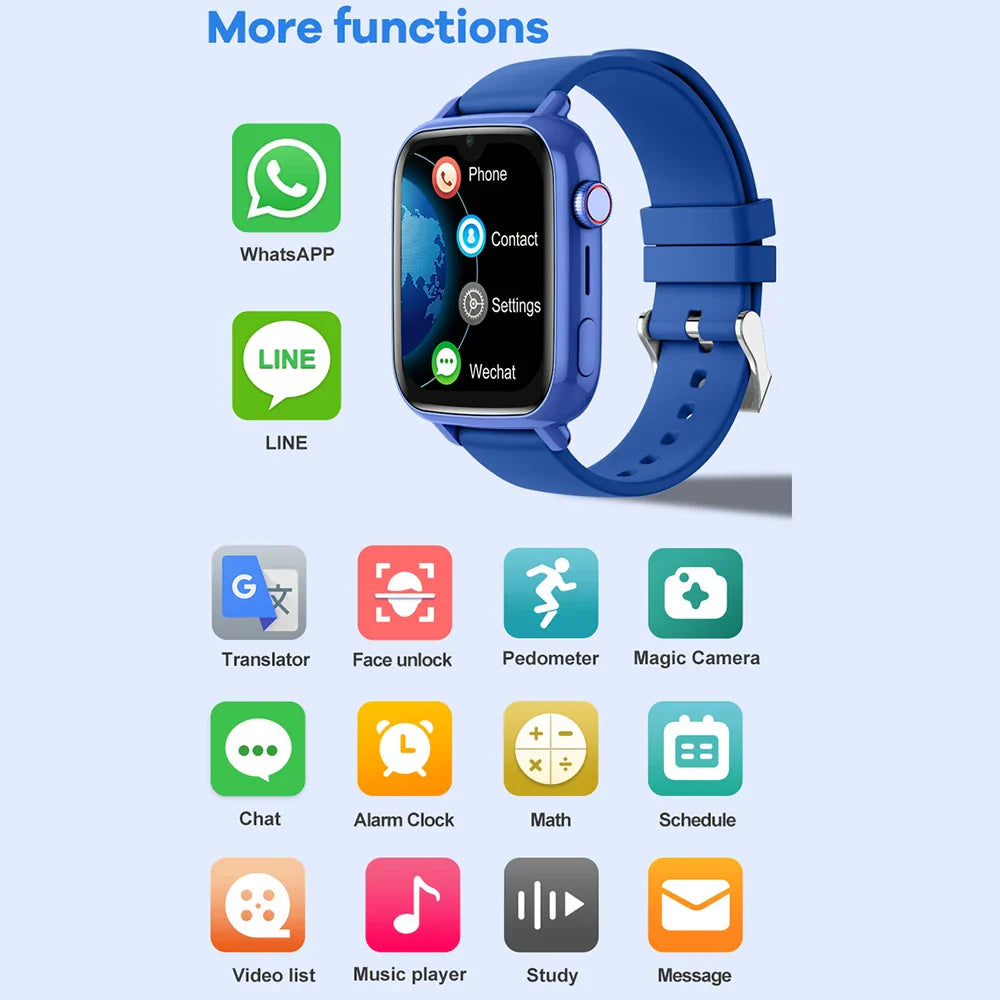 4G Kids Smart Watch with GPS, Video Call, SOS, Camera & Location Tracker