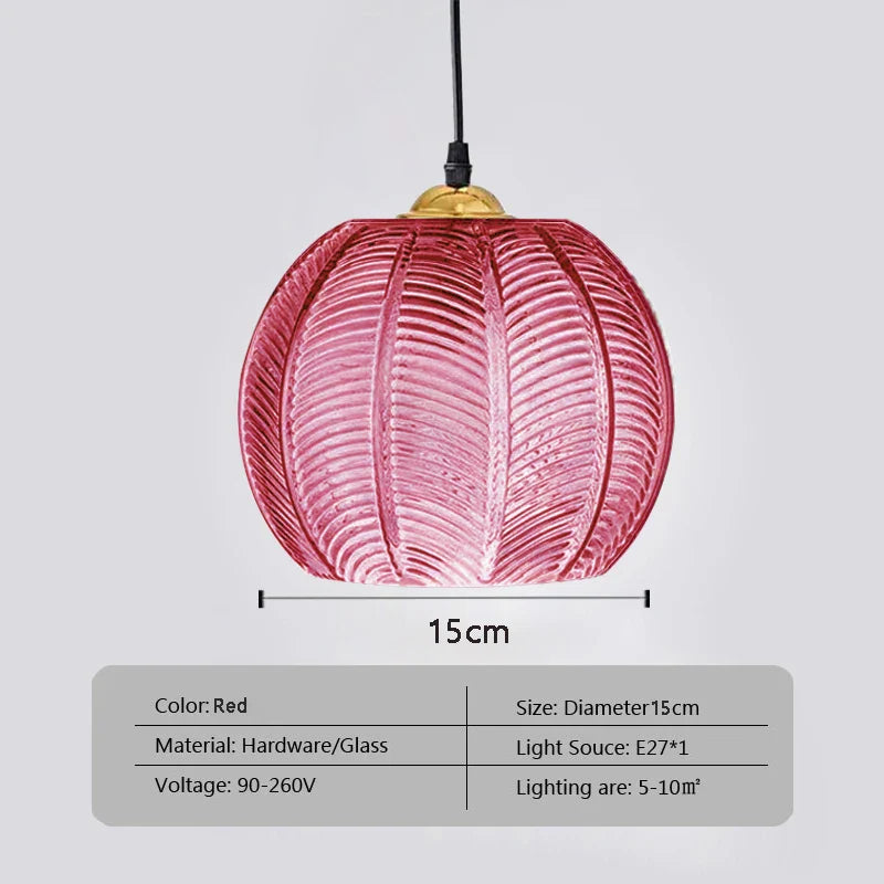Modern Glass Pendant Light – Green Leaf Hanging Lamp for Bedroom & Living Room