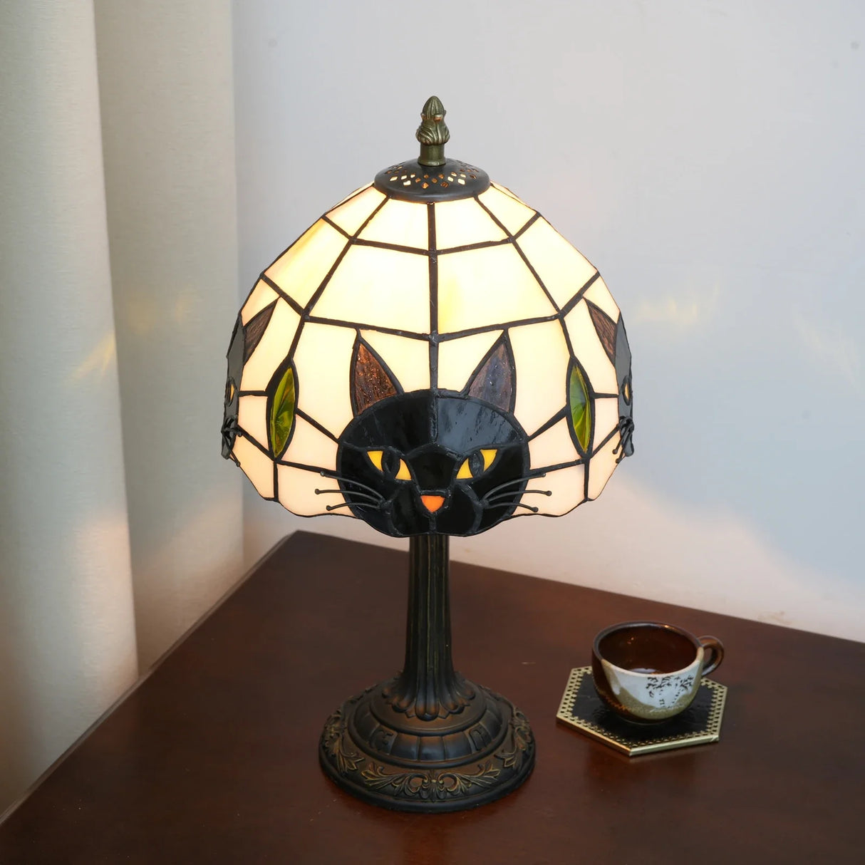 Cute Black Cat Table Lamp Night Light for Kids Bedroom Nursery Desk Decor