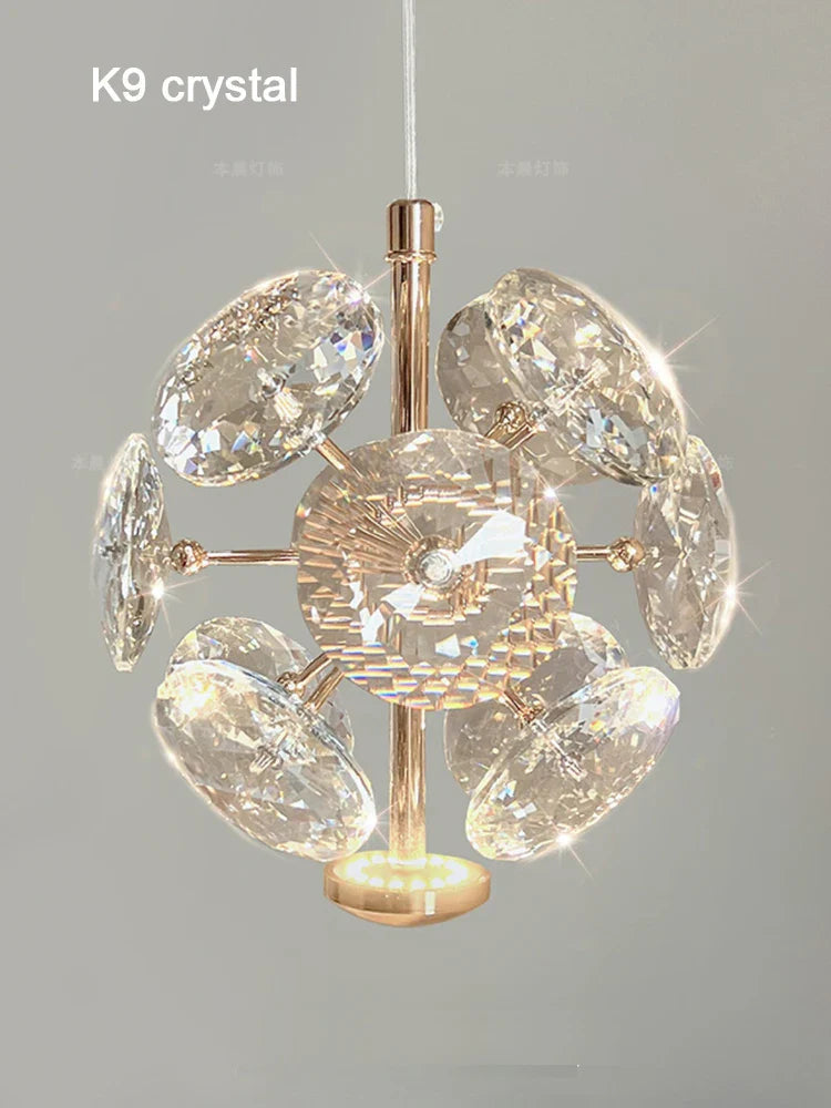 Modern K9 Crystal Bedside Wall Lamp Luxury Small Chandelier Ceiling Light Decor