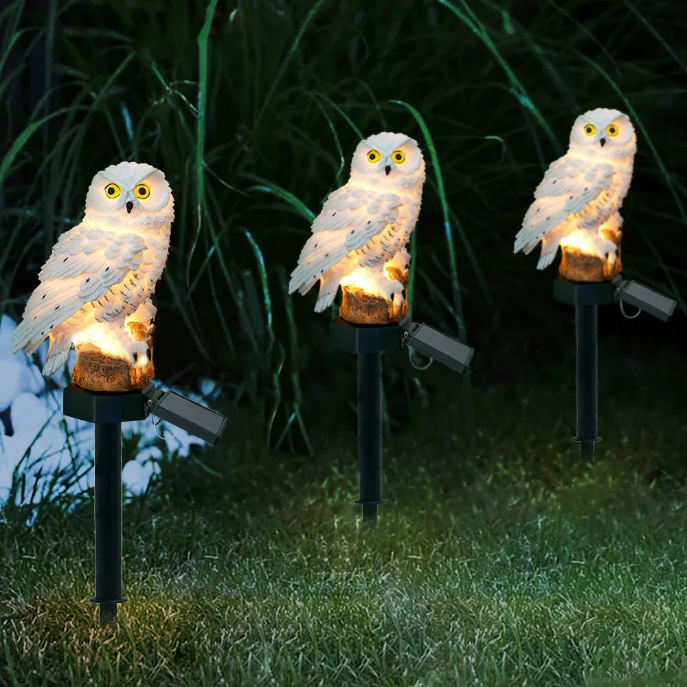 Solar Owl Garden Lights Outdoor LED Solar Powered Waterproof Animal Lamp Decor