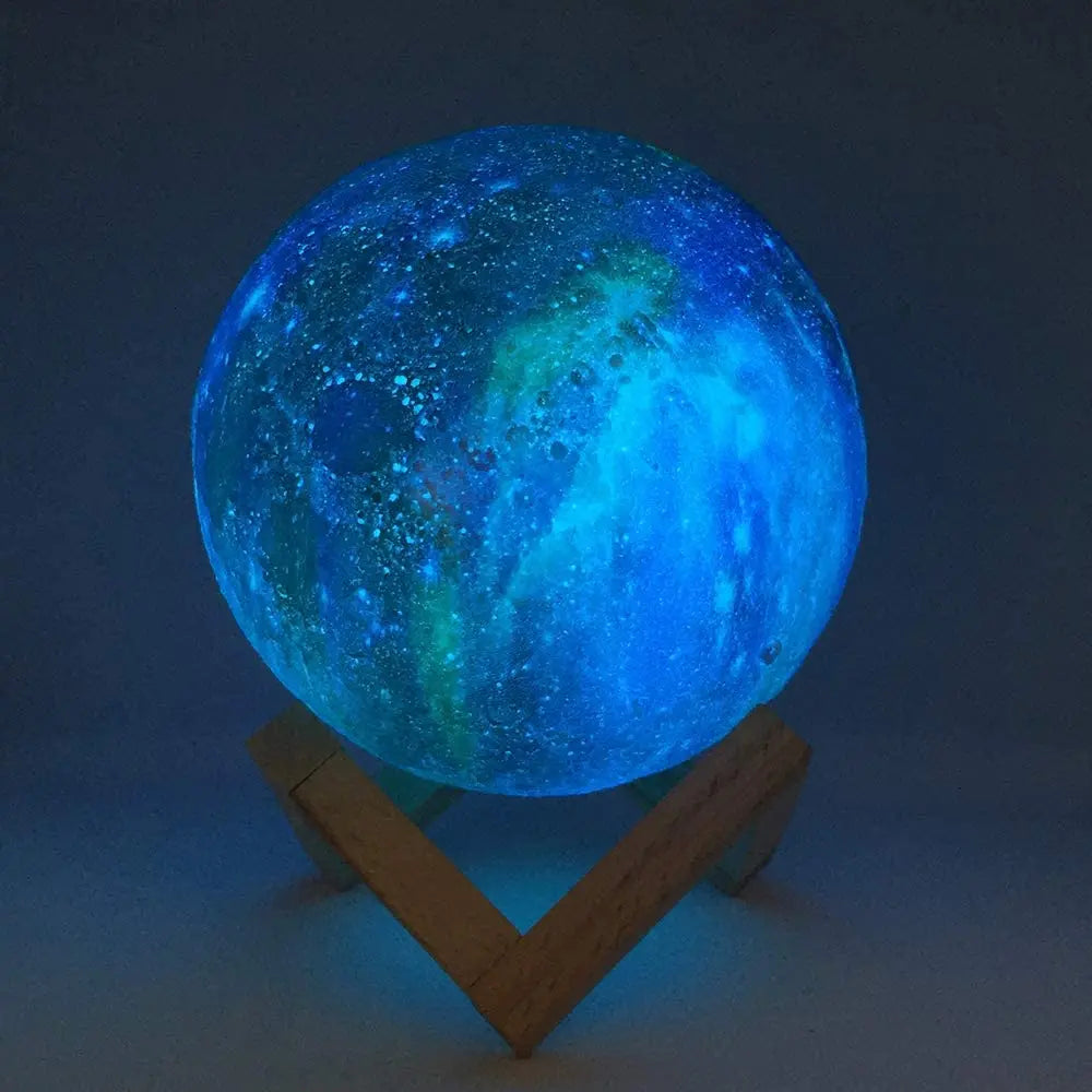 3D Moon Lamp Galaxy Night Light 16 Color Touch Remote LED Kids Bedroom