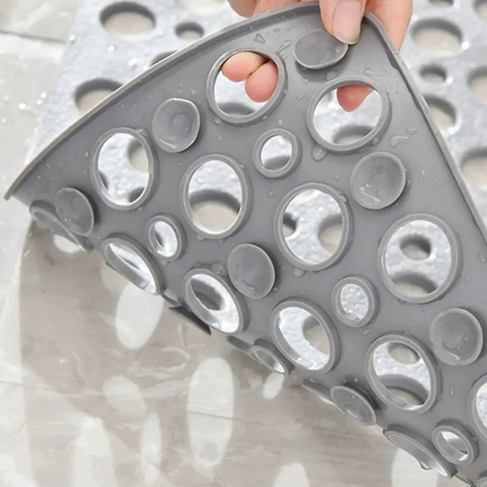 Non Slip Bath Mat with Drain Holes Suction Cups Easy Clean Bathtub Mat