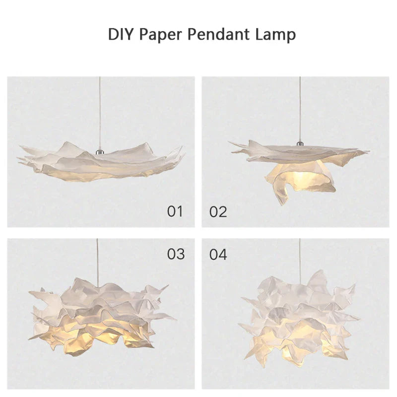 Handmade Paper Pendant Light E27 DIY Hanging Ceiling Lamp for Restaurant Shop XL