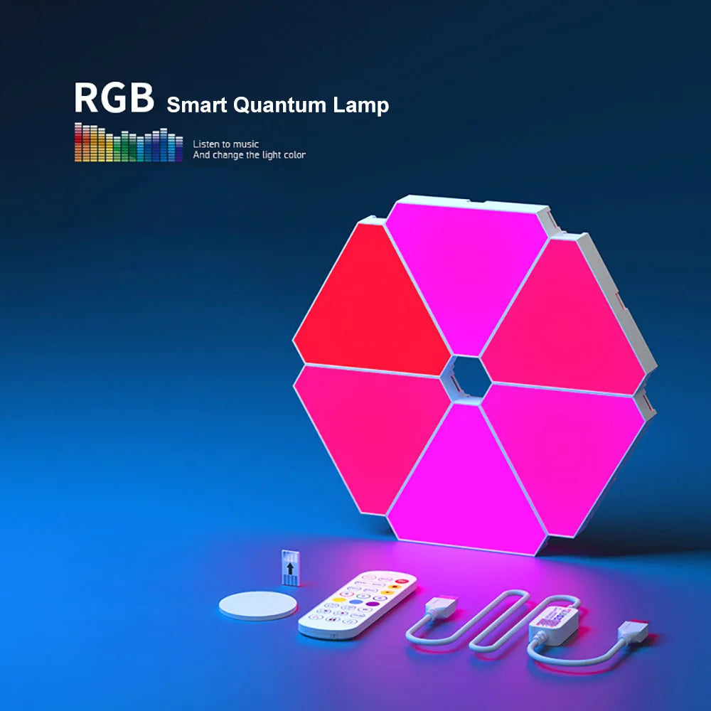 RGB Quantum LED Wall Lamp – Smart Rhythm Pickup Light for Bedroom & Gaming Setup