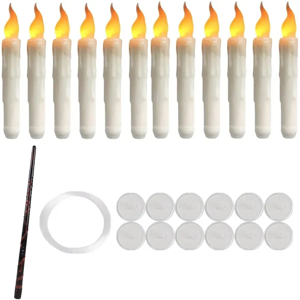 Floating LED Candles with Remote – Flameless Flickering Taper Candles for Decor