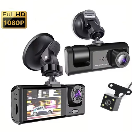 1080P-Dash-Cam-with-IR-Night-Vision-and-3-Channel-Recording-Dash-Video-Cameras