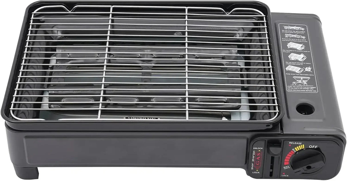 Portable Butane Grill Stove with Grill Net Outdoor Camping Traveling Trekking BBQ