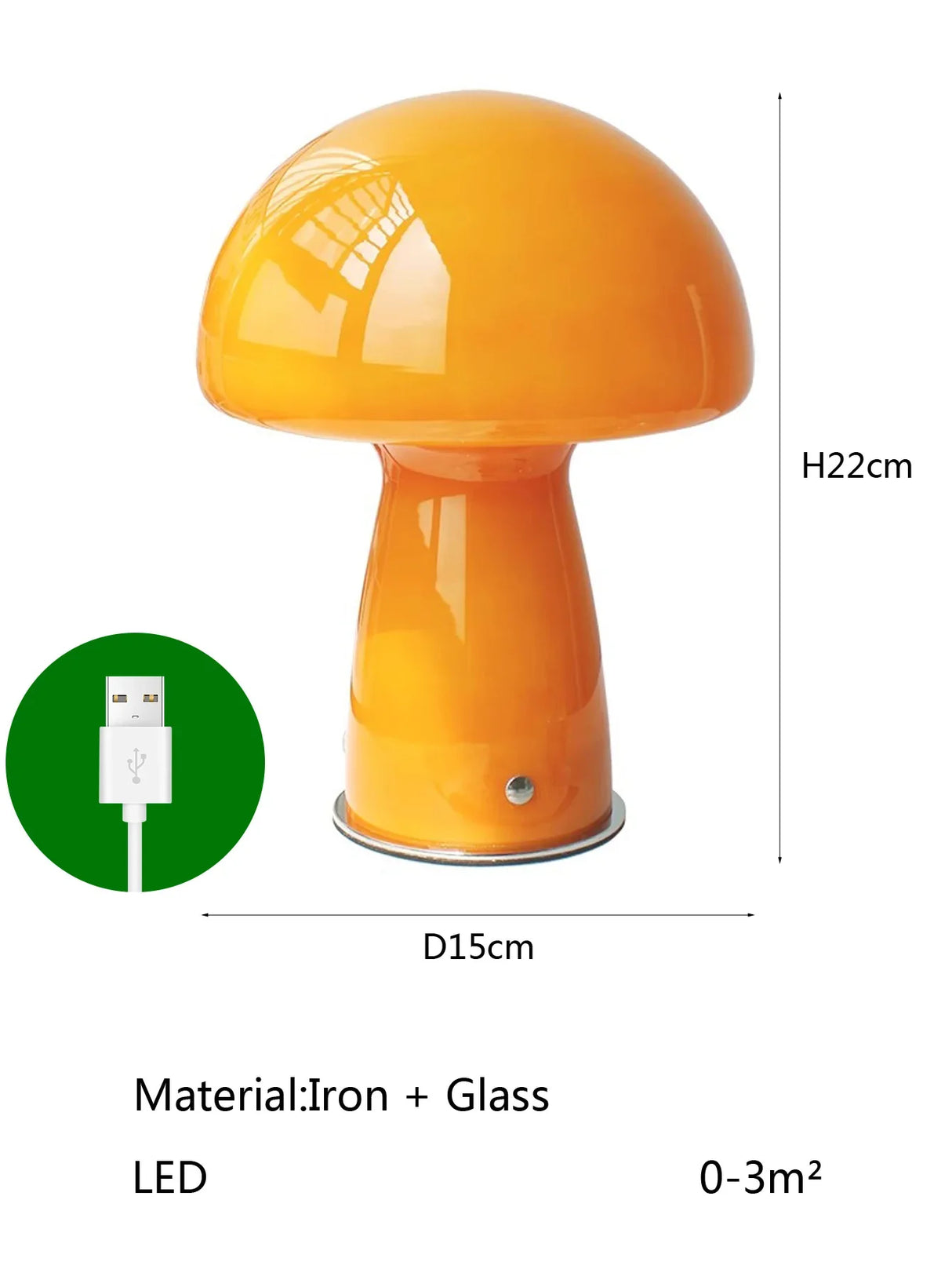 LED Mushroom Table Lamp USB Tri Color Ambient Light Bedside Dining Camping Decor