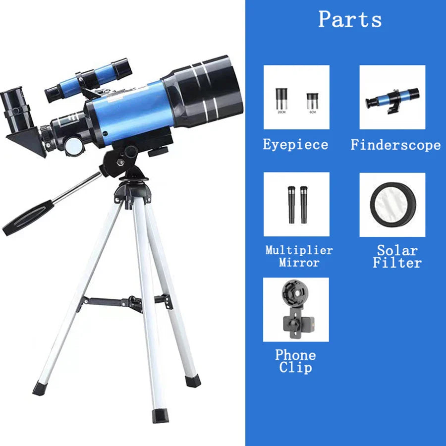 150X HD Astronomical Telescope with Night Vision Long Range Star Moon Viewing Scope