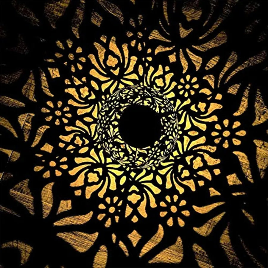 Outdoor Solar Garden Hanging Iron Art LED Light Waterproof Landscape Projection