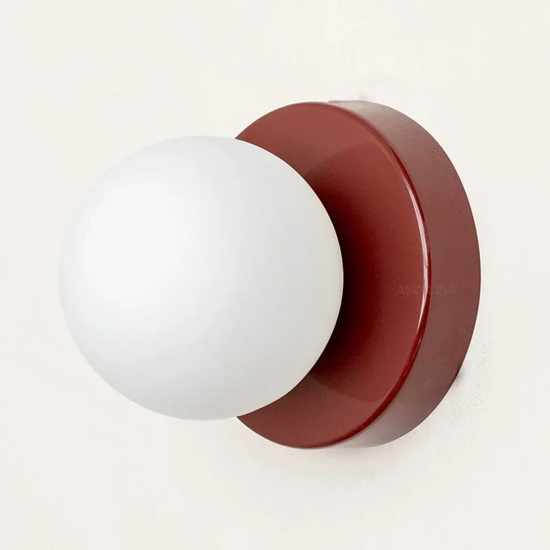 Nordic Glass LED Wall Lamp Orb Sconce for Bedroom Hallway Staircase