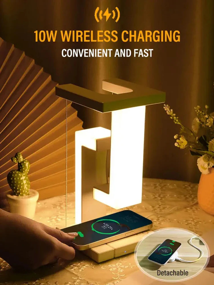 Magnetic Balance LED Desk Lamp Wireless Charger Creative Night Light Decor