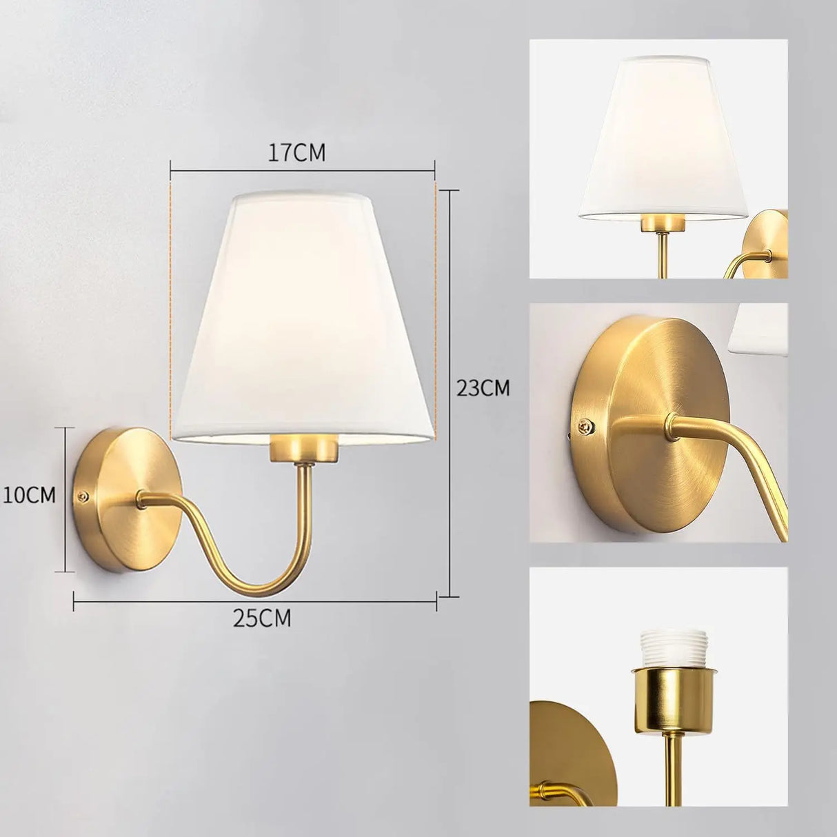 Modern Fabric Wall Lamp – Retro E27 Bedside Sconce Light for Bedroom & Living Room