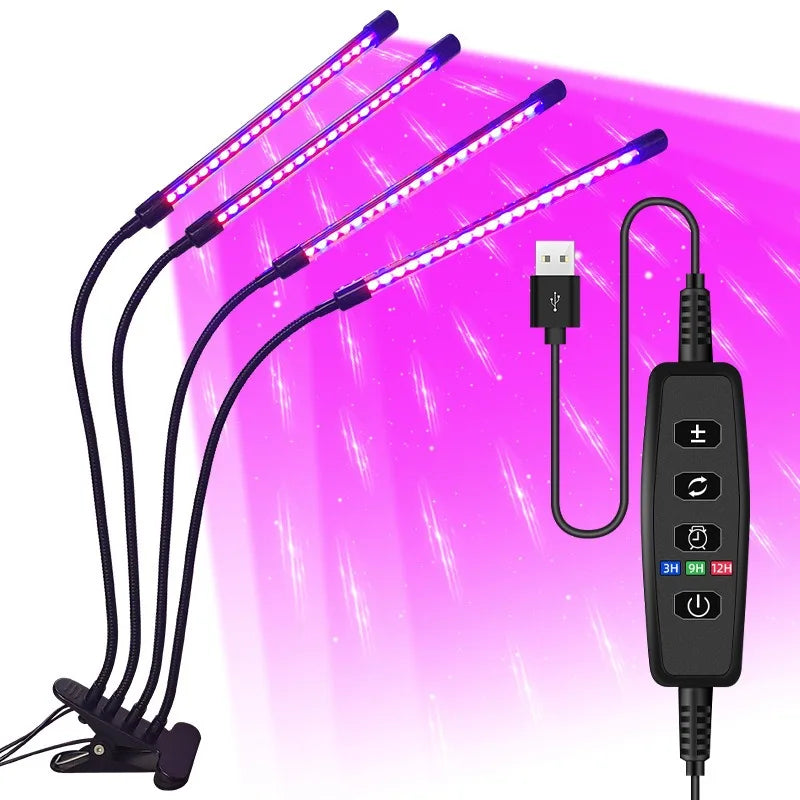 USB LED Grow Light Full Spectrum with Timer 10 Dimmable Levels Indoor Plants