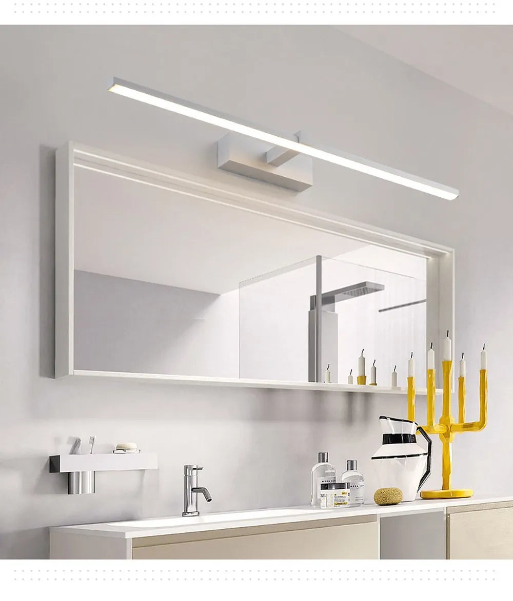 LED Bathroom Mirror Light – Waterproof Wall Lamp for Makeup Vanity in White/Black