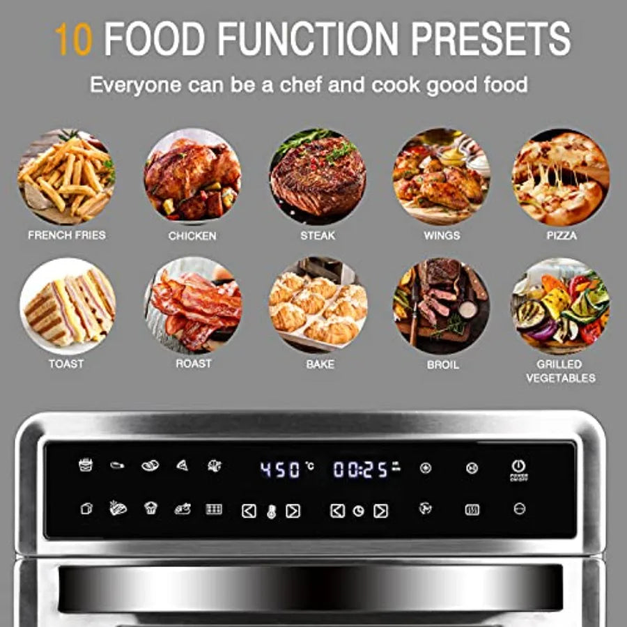 26.4QT Toaster Oven Air Fryer 10-in-1 Digital Convection Countertop Oven
