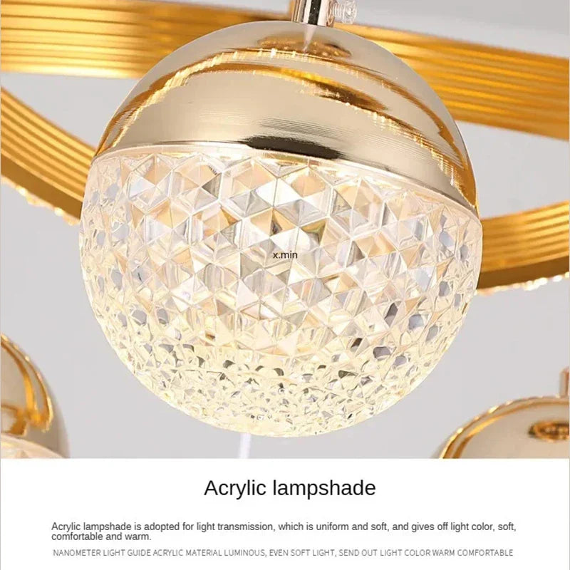 Modern Acrylic Crystal Chandelier Pendant Light LED Dining Bedroom Living Room