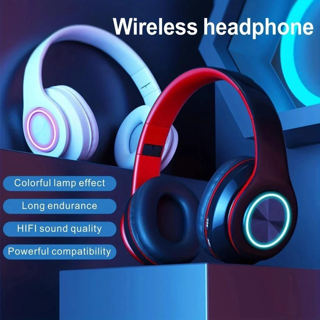 Wireless Bluetooth 5.0 Foldable Headphones On-Ear Stereo Sound Gaming Headset