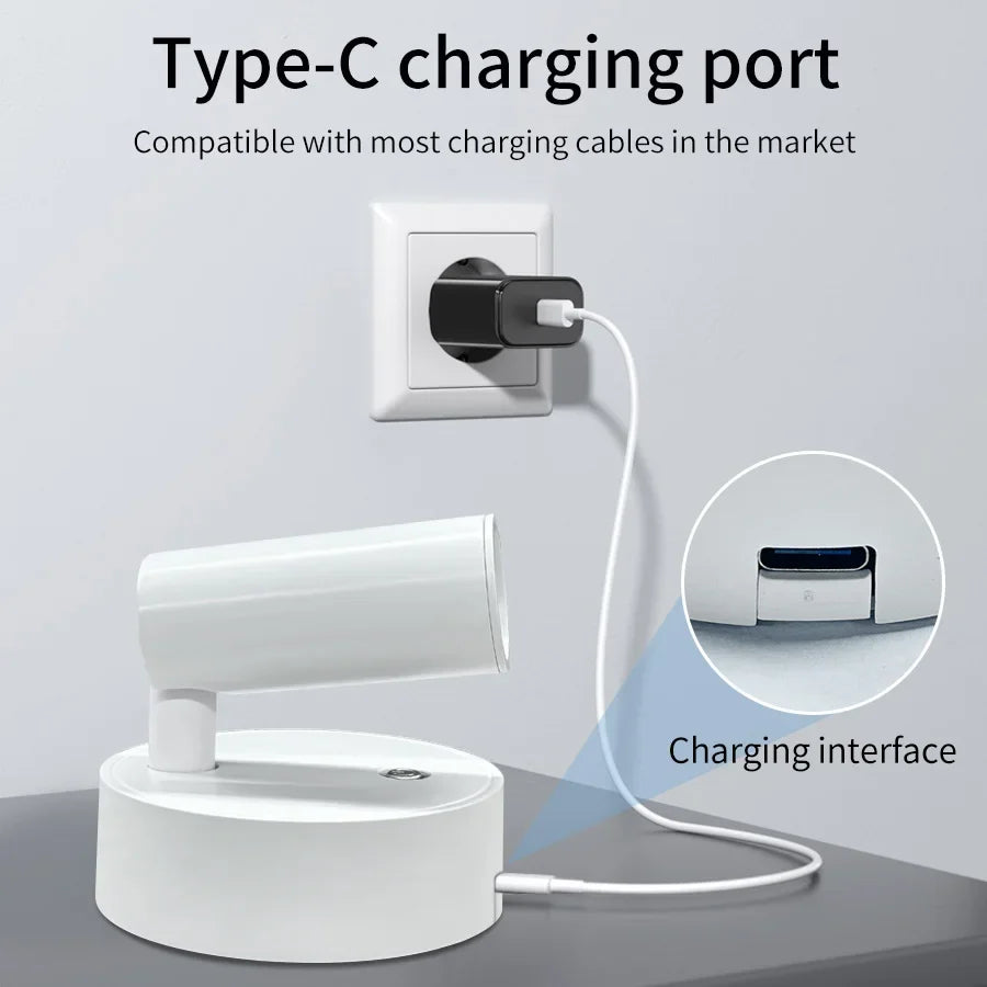 Magnetic LED Wall Light Rechargeable Touch Dimmable Cordless Bedside Lamp