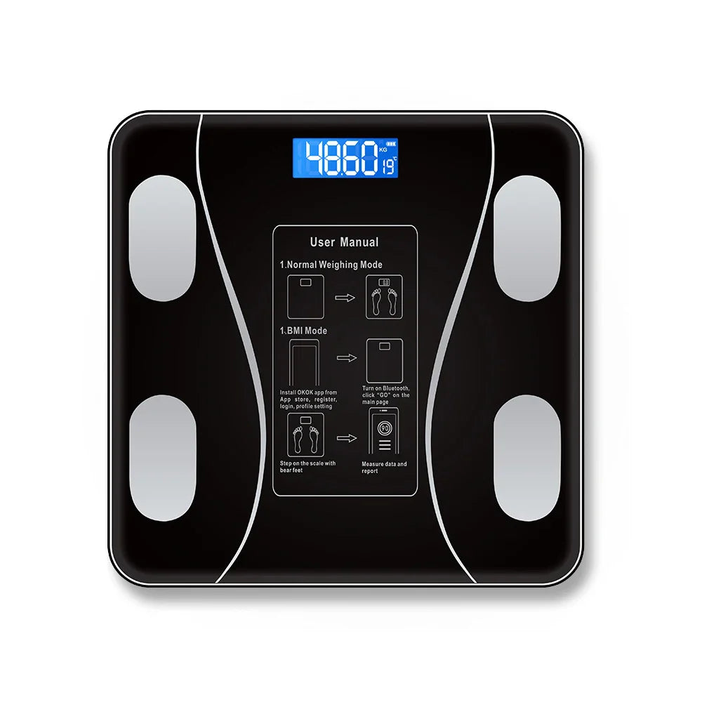 Smart Bluetooth Digital Scale – USB Rechargeable with LED Display and App Sync