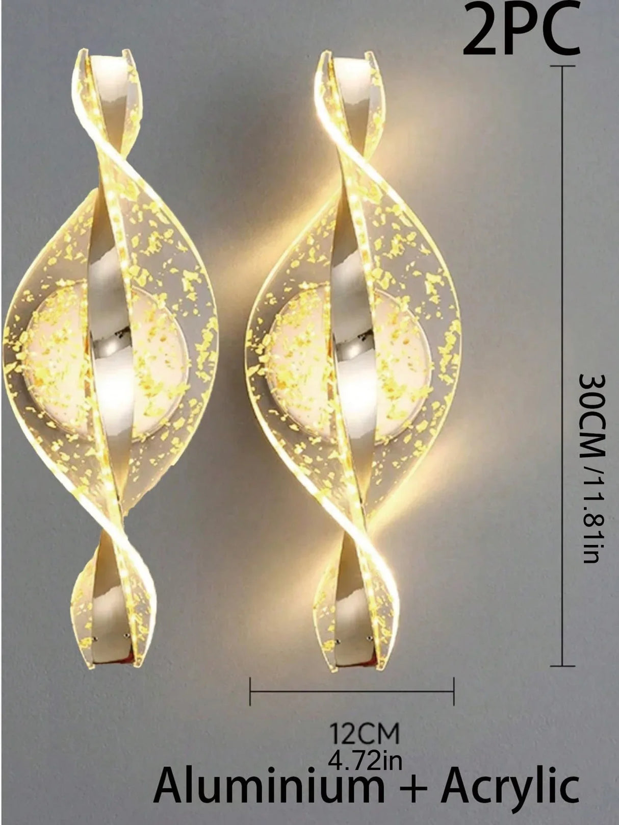 Modern LED Wall Lamp – Gold/Black Acrylic Light for Bedroom, Hallway & Living Room