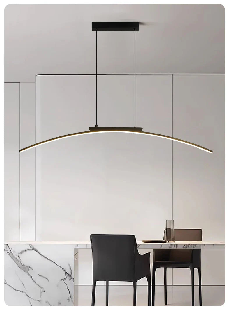 Modern LED Arc Pendant Light – Adjustable Dining Room Hanging Lamp for Kitchen