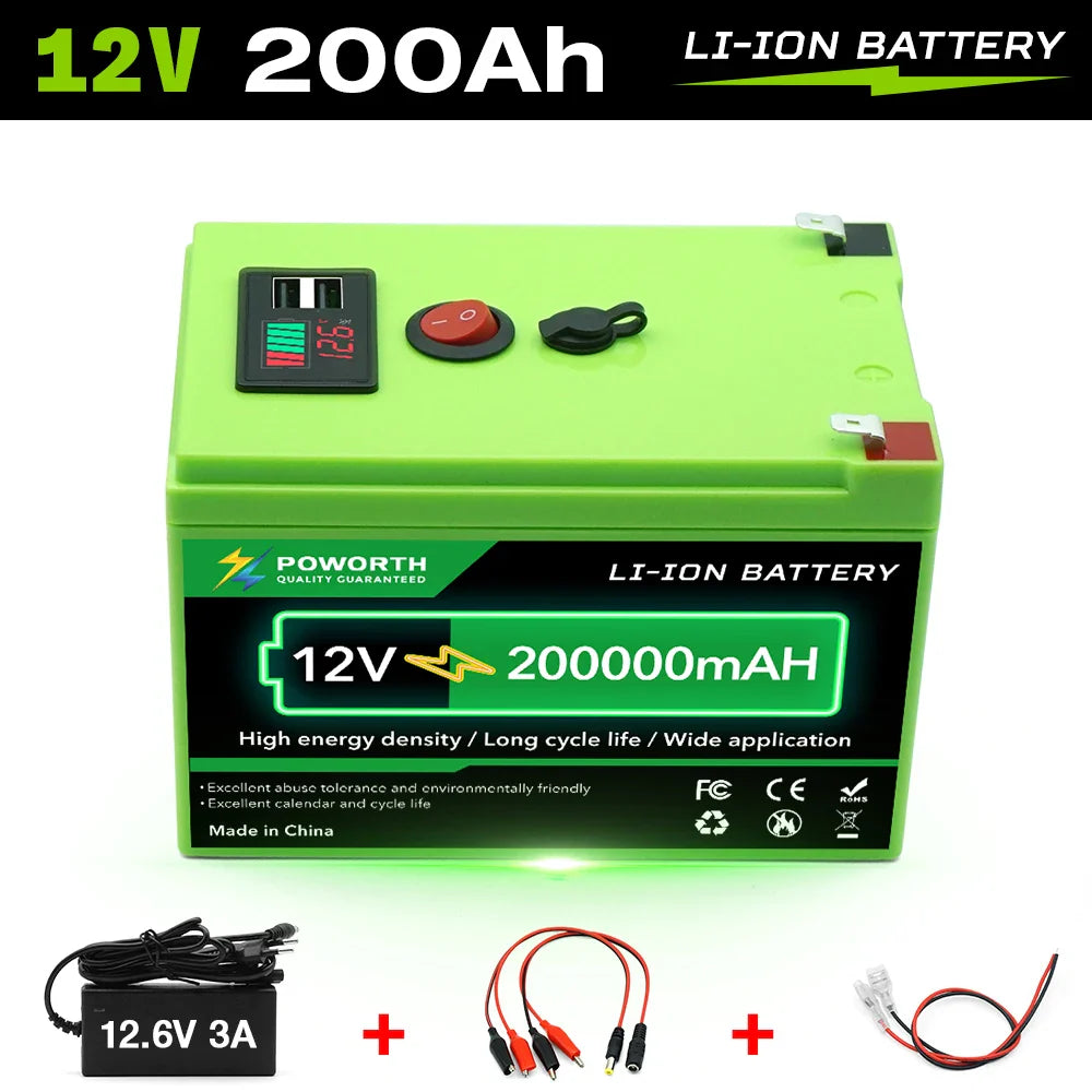 12V 200Ah LiFePO4 Lithium Battery Deep Cycle Rechargeable with BMS