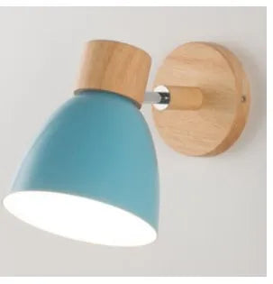 Wooden Wall Lamp with Switch – Modern E27 Adjustable Sconce for Bedroom & Living Room