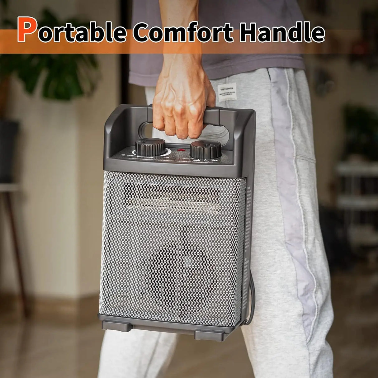 1500W Electric Space Heater – Utility Heater 5120 BTU with Thermostat Control