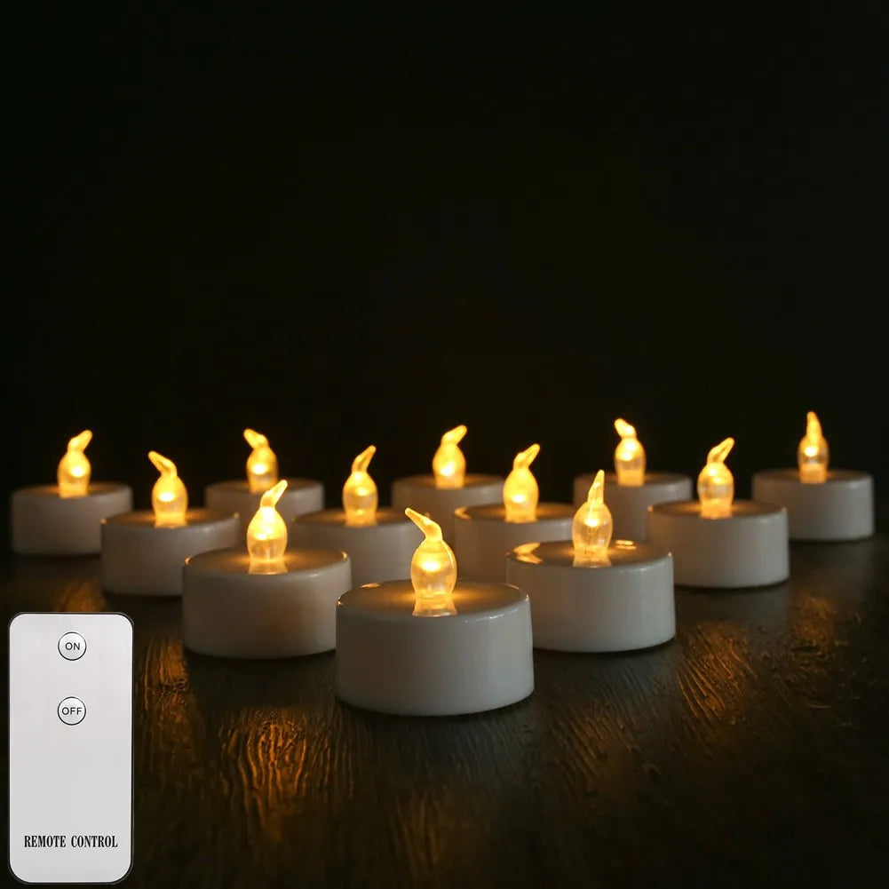 Flameless LED Tea Light Candles Remote Battery Operated Flickering 12 24 Pack