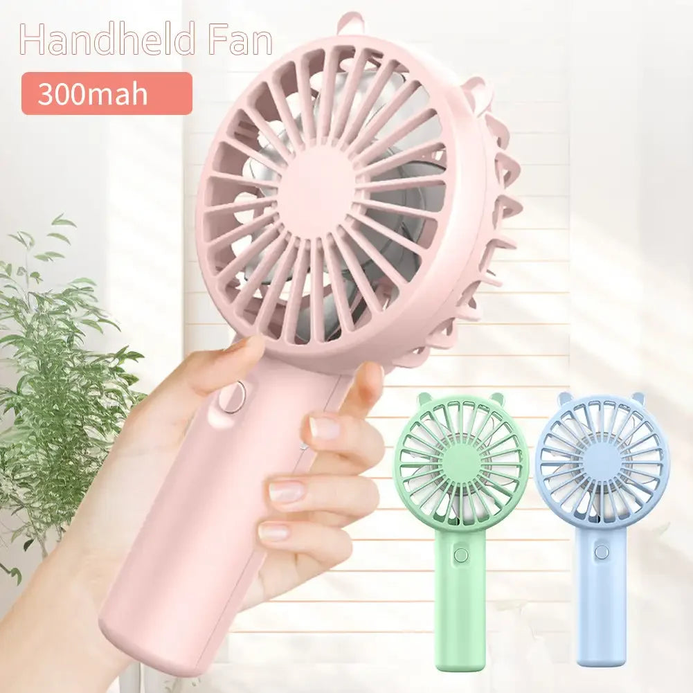 Mini Handheld Fan USB Rechargeable 3-Speed Portable 2-Pack