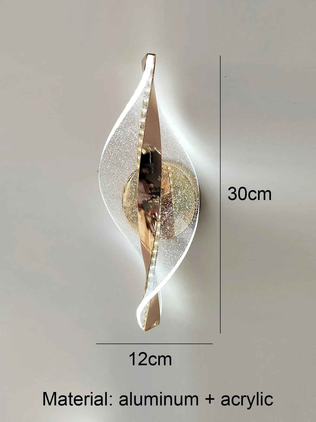 Modern LED Wall Lamp – Gold/Black Acrylic Light for Bedroom, Hallway & Living Room