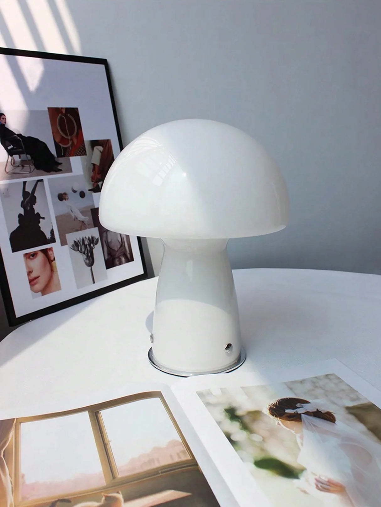 LED Mushroom Table Lamp USB Tri Color Ambient Light Bedside Dining Camping Decor