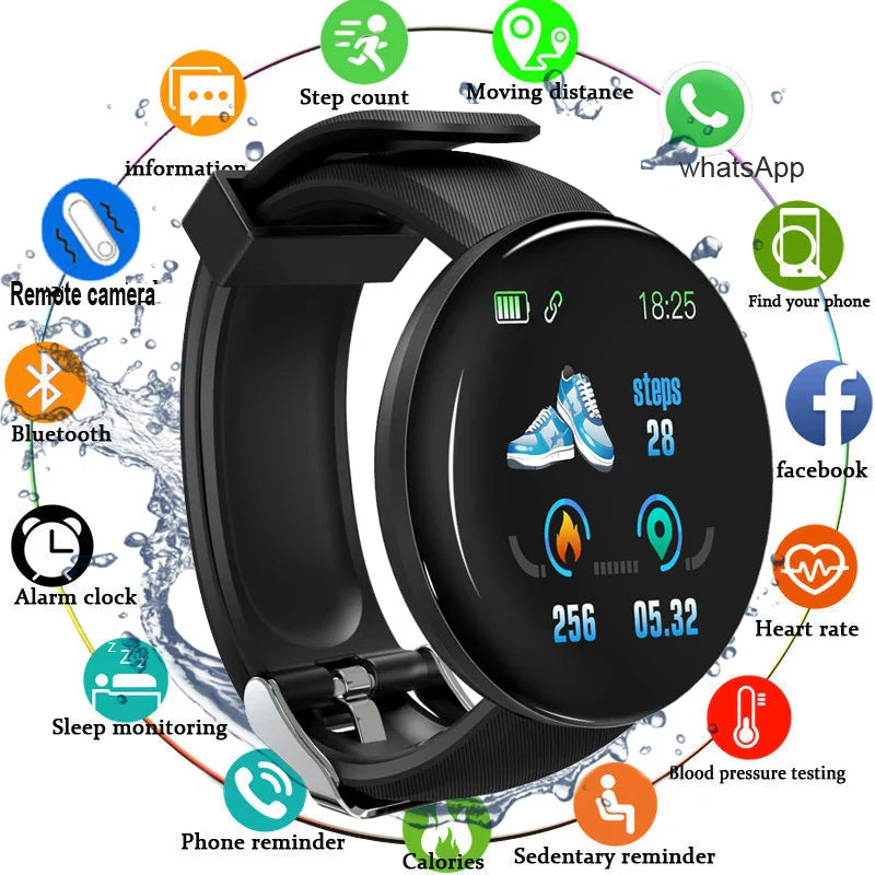Smart Watch Fitness Tracker Heart Rate Blood Pressure Smartwatch for iOS Android