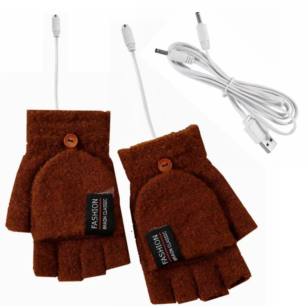 Electric Heated Gloves – USB Rechargeable Winter Hand Warmer for Skiing Sports