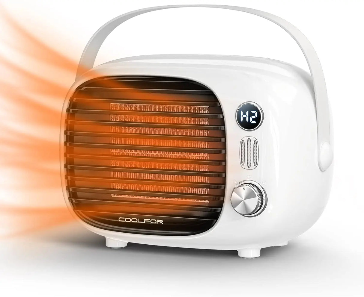 800W/500W Ceramic Space Heater with Temp Control for Home