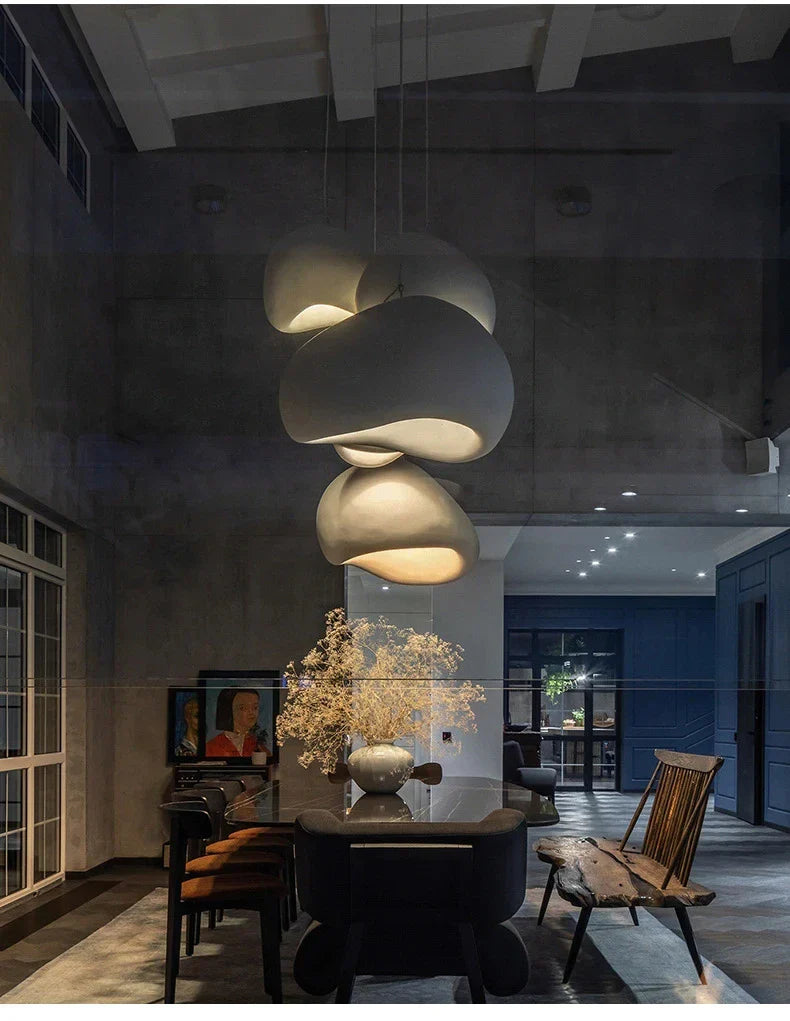 Moktan Sabai Nordic Wabi Sabi LED Chandelier – E27 Pendant Light for Kitchen & Bar