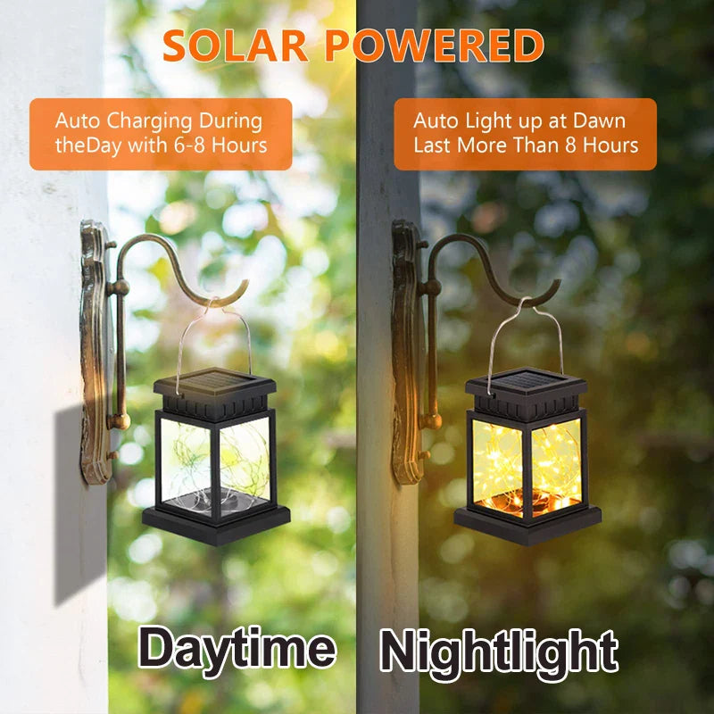 Solar LED Lanterns Outdoor Floor Hanging Balcony Garden Candle Lights Birds Decor