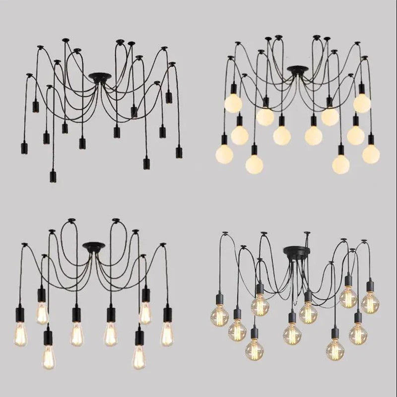 Spider Chandelier 8 Head E27 Pendant Light Vintage Industrial Ceiling Lamp