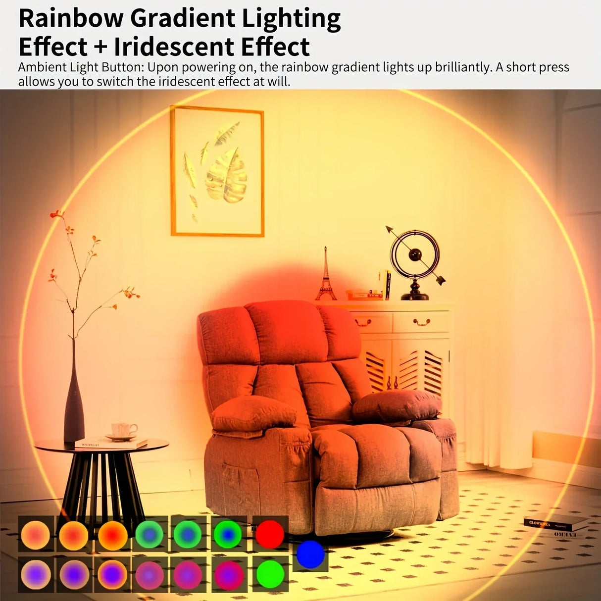 Motion Sensor RGB Night Light Magnetic Wireless Rechargeable LED Wall Sunset Lamp