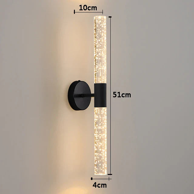 Nordic Crystal Rod LED Wall Lamp Bedroom Bedside Living Room AC85-265V Light