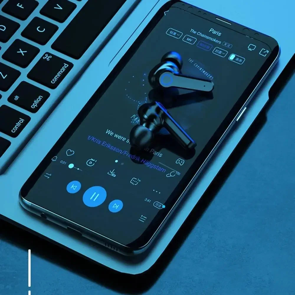 Wireless Bluetooth Earbuds with LED Display Touch Control Sports In-Ear Headset